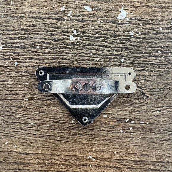 Prada The Emblem Triangle Logo Plate Black With Silver Logo Replacement - Picture 2 of 3